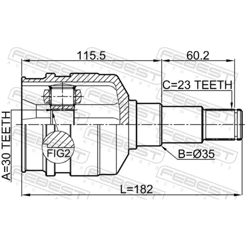 Sada kĺbov hnacieho hriadeľa FEBEST 0111-GRX125LH - obr. 1