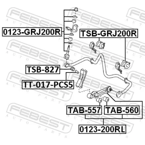 Tyč/Vzpera stabilizátora FEBEST 0123-200RL - obr. 1