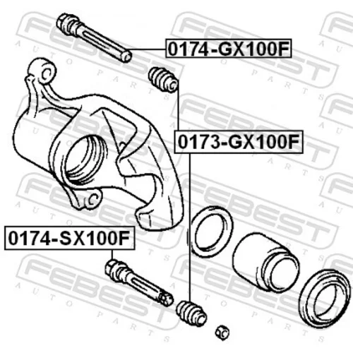 Vodiaci čap brzdového strmeňa FEBEST 0174-SX100F - obr. 1