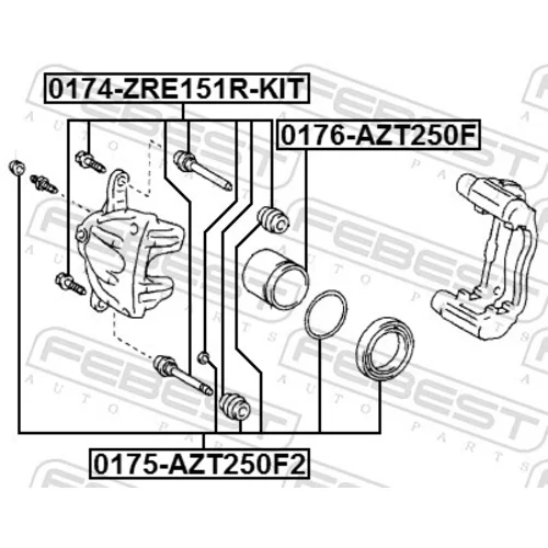 Piest brzdového strmeňa FEBEST 0176-AZT250F - obr. 1