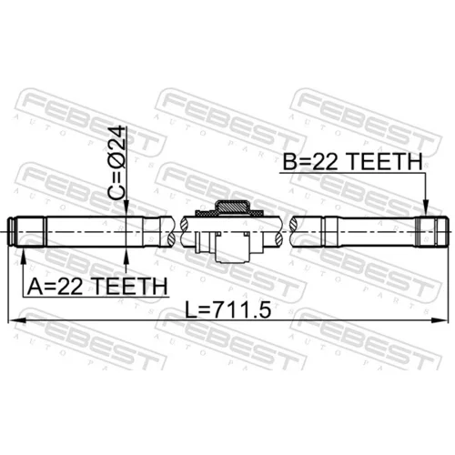 Hnací hriadeľ FEBEST 0212-B10MTRH - obr. 1