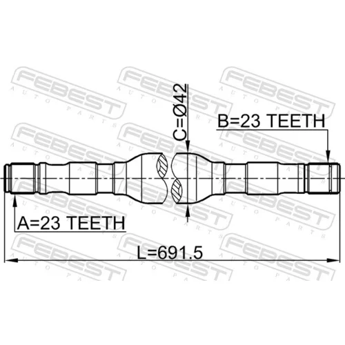 Hnací hriadeľ FEBEST 0212-B14RH - obr. 1