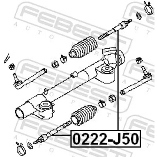 Axiálny čap tiahla riadenia FEBEST 0222-J50 - obr. 1