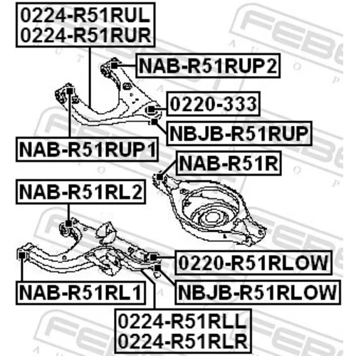 Rameno zavesenia kolies FEBEST 0224-R51RLL - obr. 1