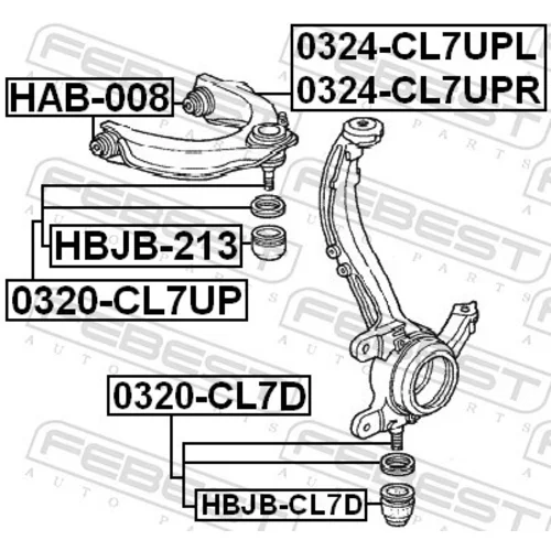 Rameno zavesenia kolies FEBEST 0324-CL7UPR - obr. 1