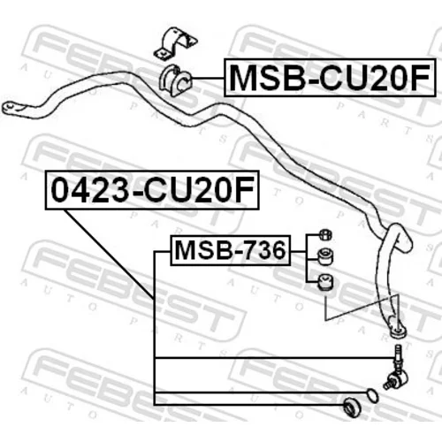 Tyč/Vzpera stabilizátora FEBEST 0423-CU20F - obr. 1