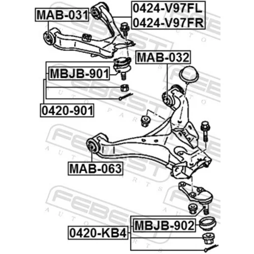 Rameno zavesenia kolies 0424-V97FL /FEBEST/ - obr. 1