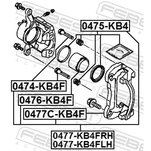 Vodiaci čap brzdového strmeňa FEBEST 0474-KB4F - obr. 1