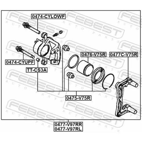 Brzdový strmeň FEBEST 0477-V97RL - obr. 1