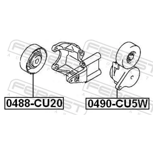 Napinák rebrovaného klinového remeňa FEBEST 0490-CU5W - obr. 1