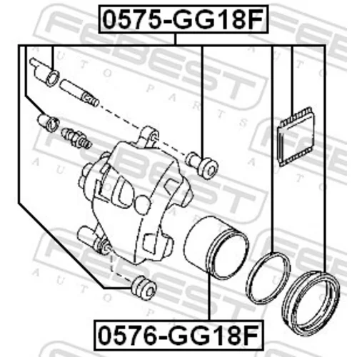 Piest brzdového strmeňa FEBEST 0576-GG18F - obr. 1