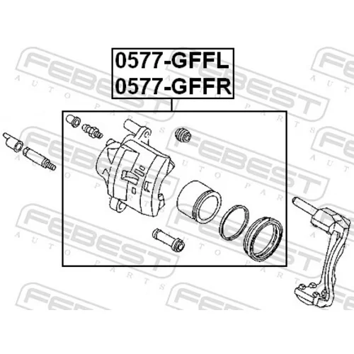 Brzdový strmeň FEBEST 0577-GFFR - obr. 1