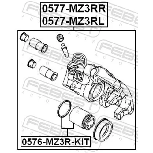 Brzdový strmeň FEBEST 0577-MZ3RL - obr. 1