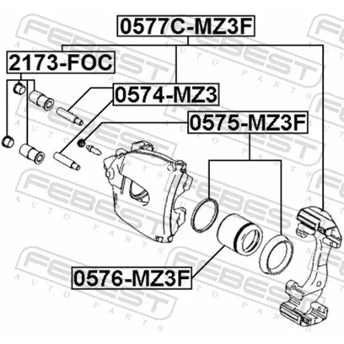 Sada držiakov brzd. strmeňov FEBEST 0577C-MZ3F - obr. 1