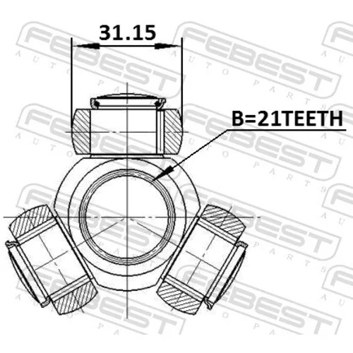 Trojkríž hnacieho hriadeľa FEBEST 0716-RH416 - obr. 1