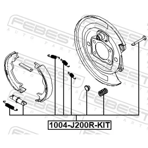 Sada príslušenstva čeľustí parkovacej brzdy FEBEST 1004-J200R-KIT - obr. 1