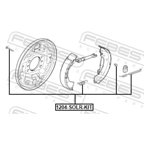 Sada príslušenstva čeľustí parkovacej brzdy FEBEST 1204-SOLR-KIT - obr. 1