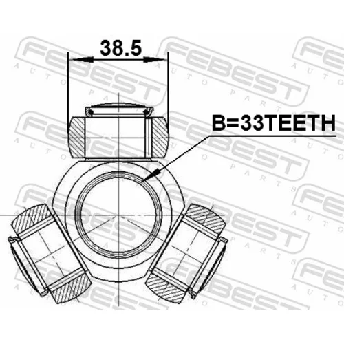 Trojkríž hnacieho hriadeľa FEBEST 2116-GE33 - obr. 1