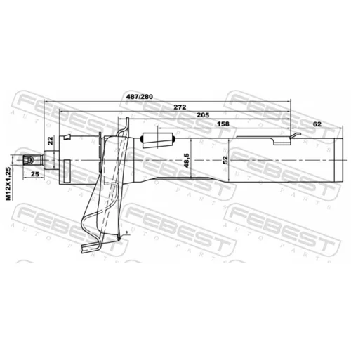 Tlmič pérovania 21665158FL /FEBEST/ - obr. 1