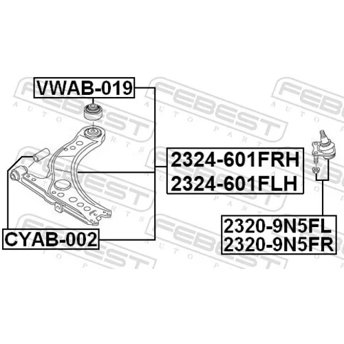 Rameno zavesenia kolies FEBEST 2324-601FRH - obr. 1