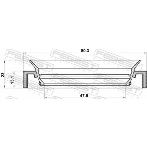 Radiálny tesniaci krúžok hnacieho hriadeľa FEBEST 95JAY-50801323L - obr. 1