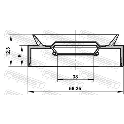 Radiálny tesniaci krúžok hnacieho hriadeľa FEBEST 95PAY-40560912C - obr. 1