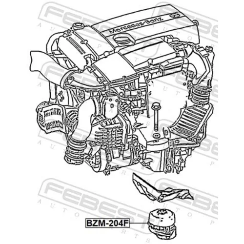 Uloženie motora FEBEST BZM-204F - obr. 1