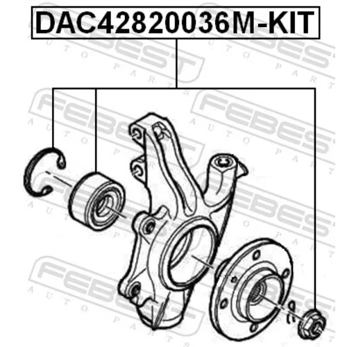 Ložisko kolesa - opravná sada FEBEST DAC42820036M-KIT - obr. 1