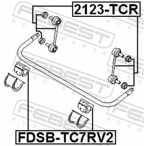 Uloženie priečneho stabilizátora FEBEST FDSB-TC7RV2 - obr. 1