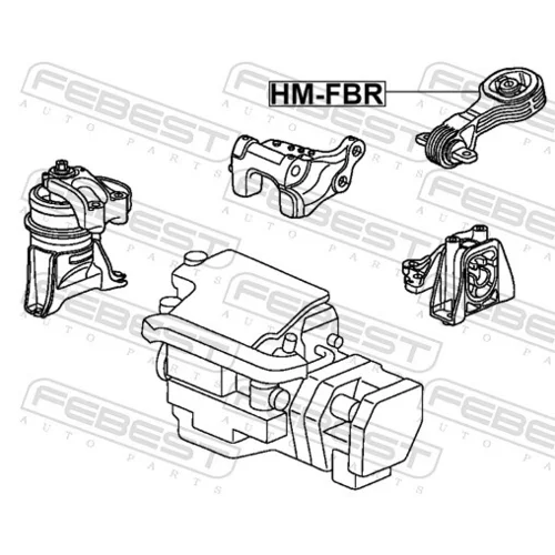 Uloženie motora FEBEST HM-FDR - obr. 1