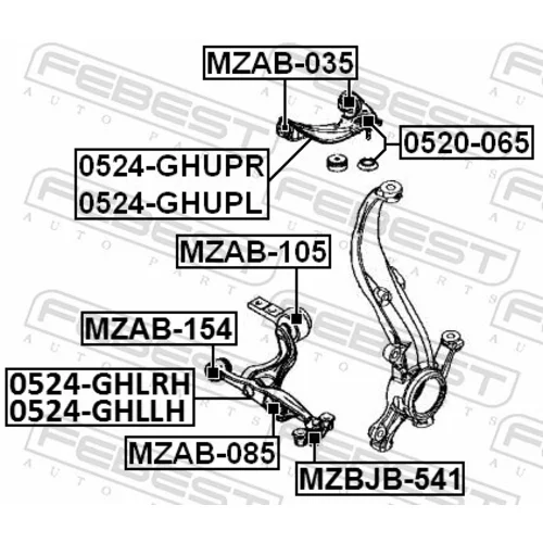 Uloženie riadenia FEBEST MZAB-154 - obr. 1