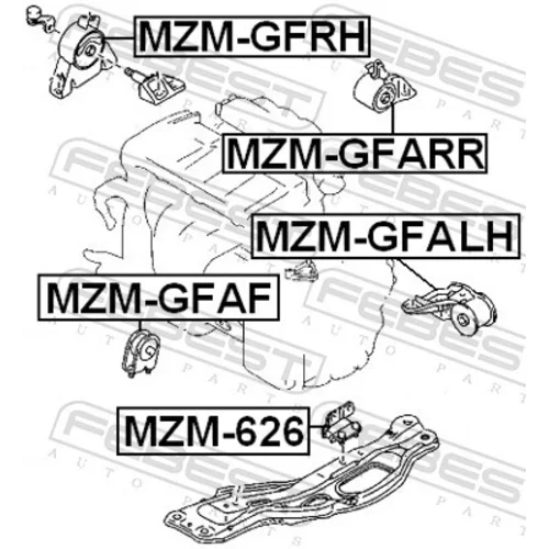 Uloženie motora FEBEST MZM-GFAF - obr. 1