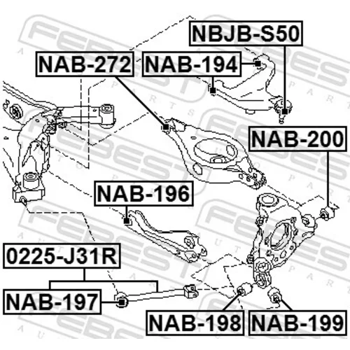 Uloženie riadenia FEBEST NAB-198 - obr. 1