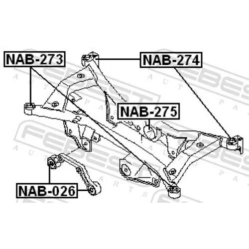 Uloženie tela nápravy NAB-273 /FEBEST/ - obr. 1