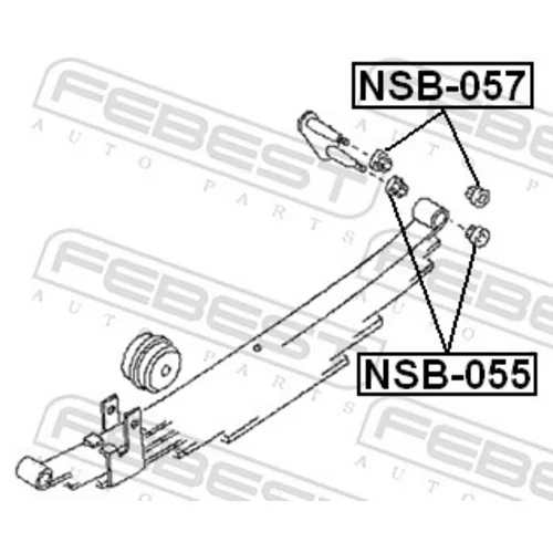 Ložiskové puzdro listovej pružiny FEBEST NSB-057 - obr. 1