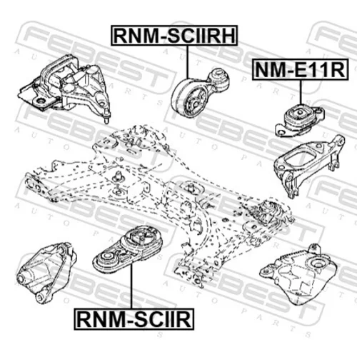 Uloženie motora RNM-SCIIR /FEBEST/ - obr. 1