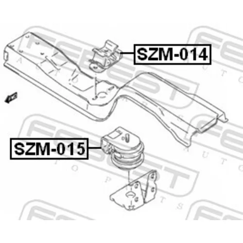 Uloženie motora SZM-015 /FEBEST/ - obr. 1