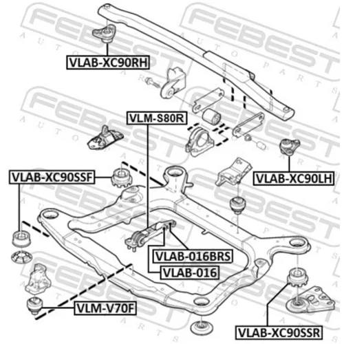 Uloženie motora FEBEST VLAB-016 - obr. 1