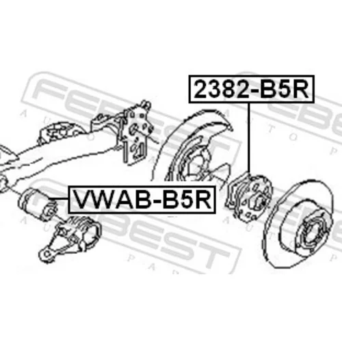 Uloženie tela nápravy FEBEST VWAB-B5R - obr. 1