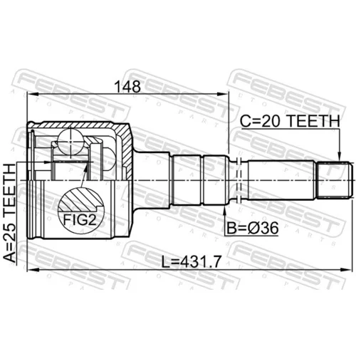 Sada kĺbov hnacieho hriadeľa FEBEST 0111-ST215RH - obr. 1