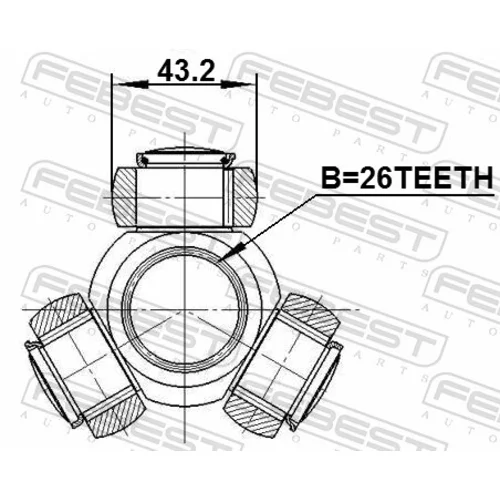 Trojkríž hnacieho hriadeľa FEBEST 0116-ACV40 - obr. 1