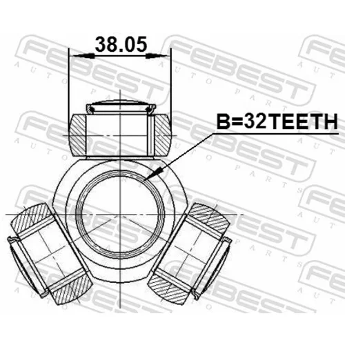 Trojkríž hnacieho hriadeľa FEBEST 0116-CDT220 - obr. 1