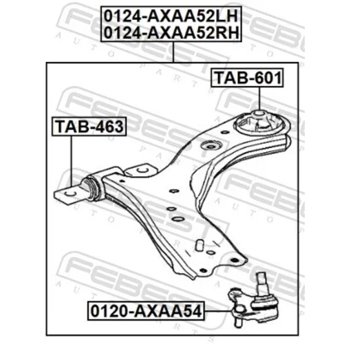 Rameno zavesenia kolies FEBEST 0124-AXAA52RH - obr. 1