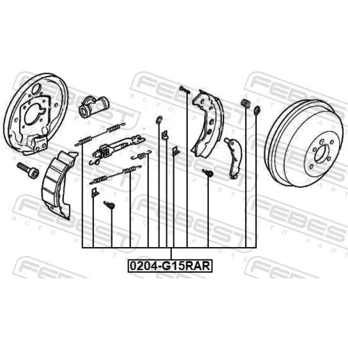 Sada príslušenstva čeľustí parkovacej brzdy FEBEST 0204-G15RAR-KIT - obr. 1
