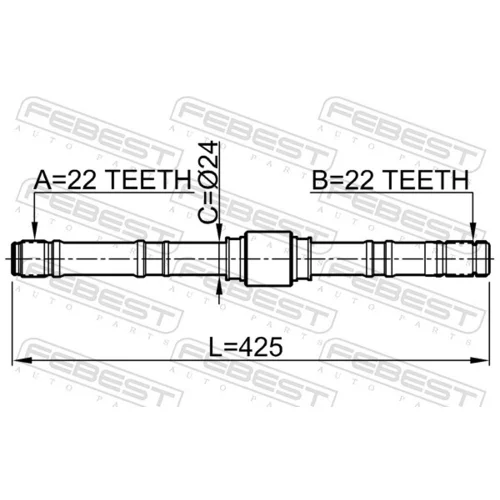 Hnací hriadeľ FEBEST 0212-P10LH - obr. 1