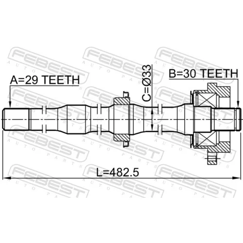 Hnací hriadeľ FEBEST 0212-Z50RH - obr. 1