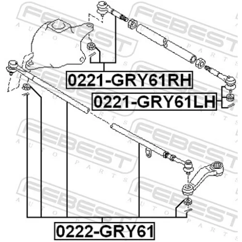 Hlava/čap spojovacej tyče riadenia 0221-GRY61LH /FEBEST/ - obr. 1