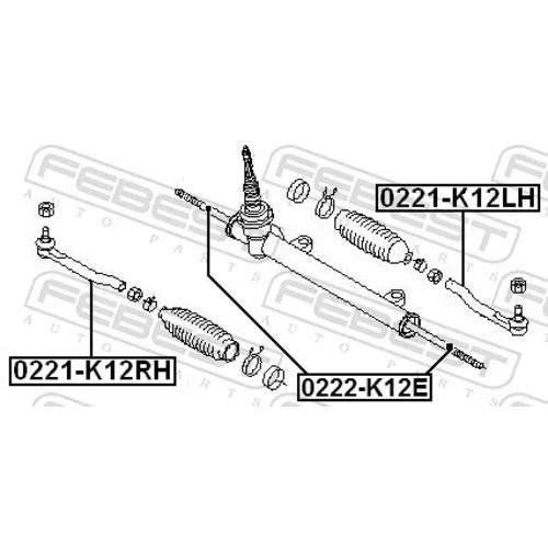 Axiálny čap tiahla riadenia 0222-K12E /FEBEST/ - obr. 1