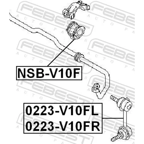 Tyč/Vzpera stabilizátora 0223-V10FR /FEBEST/ - obr. 1