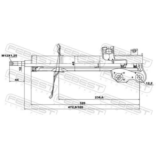 Tlmič pérovania FEBEST 02666690FL - obr. 1